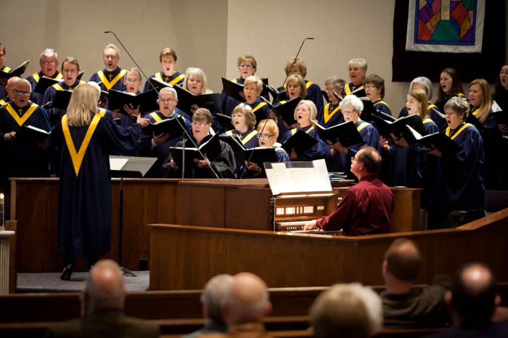 Choir performing during a service