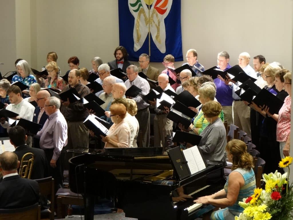 The church choir singing a standard