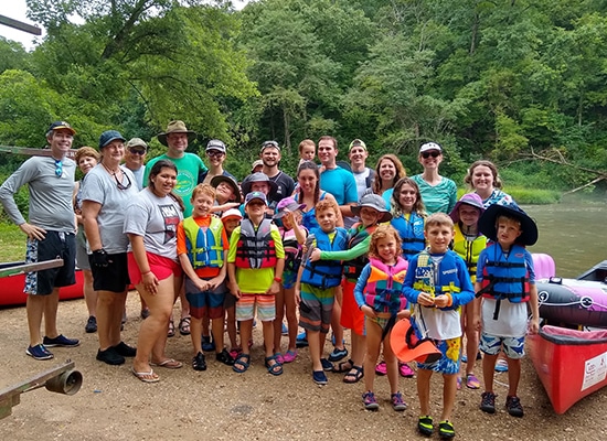 Families on a canoe trip