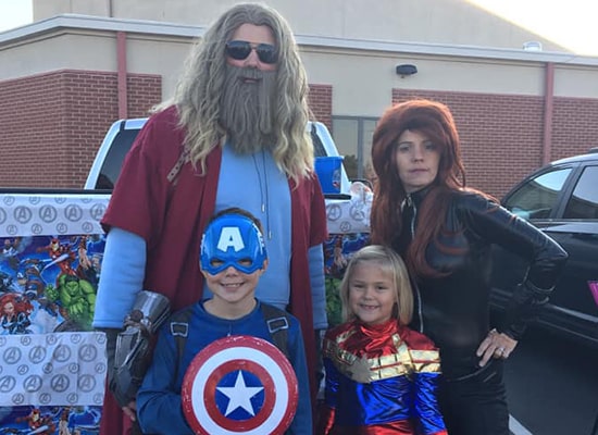 A family of avengers at halloween