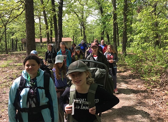 Hiking a trail together